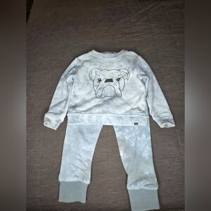 Appaman Gray Bulldog Print Sweatpants Set
